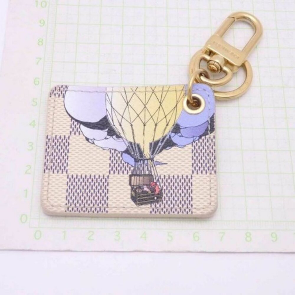 Auth Louis Vuitton Damier Azur Illustre Keyring